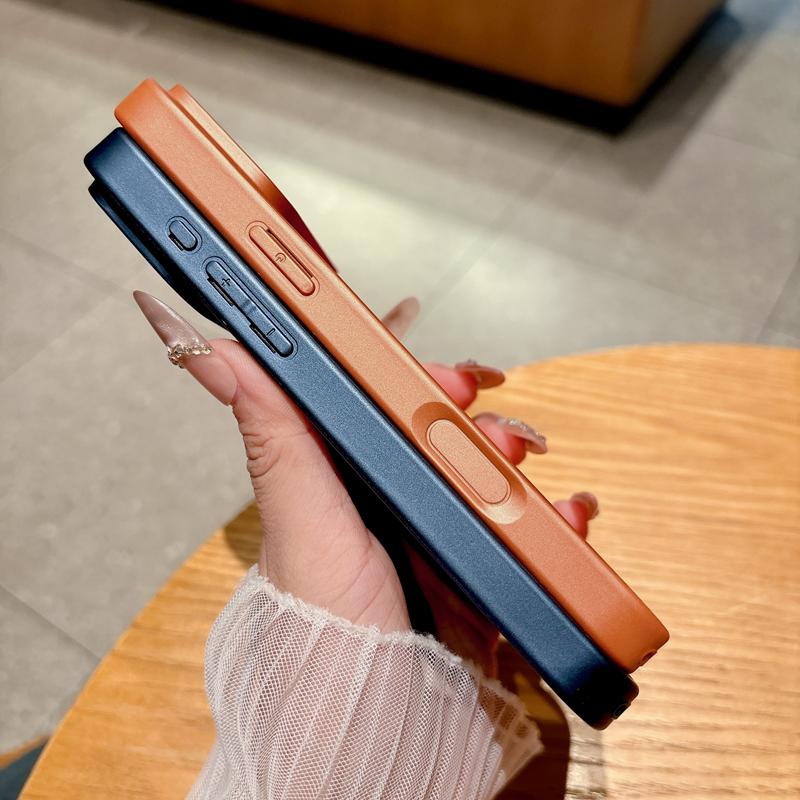 Роскошный кожаный чехол с узором личи для iPhone 17 16 15 14 13 Pro Max 16Pro Чехол с поддержкой беспроводной зарядки Magsafe
