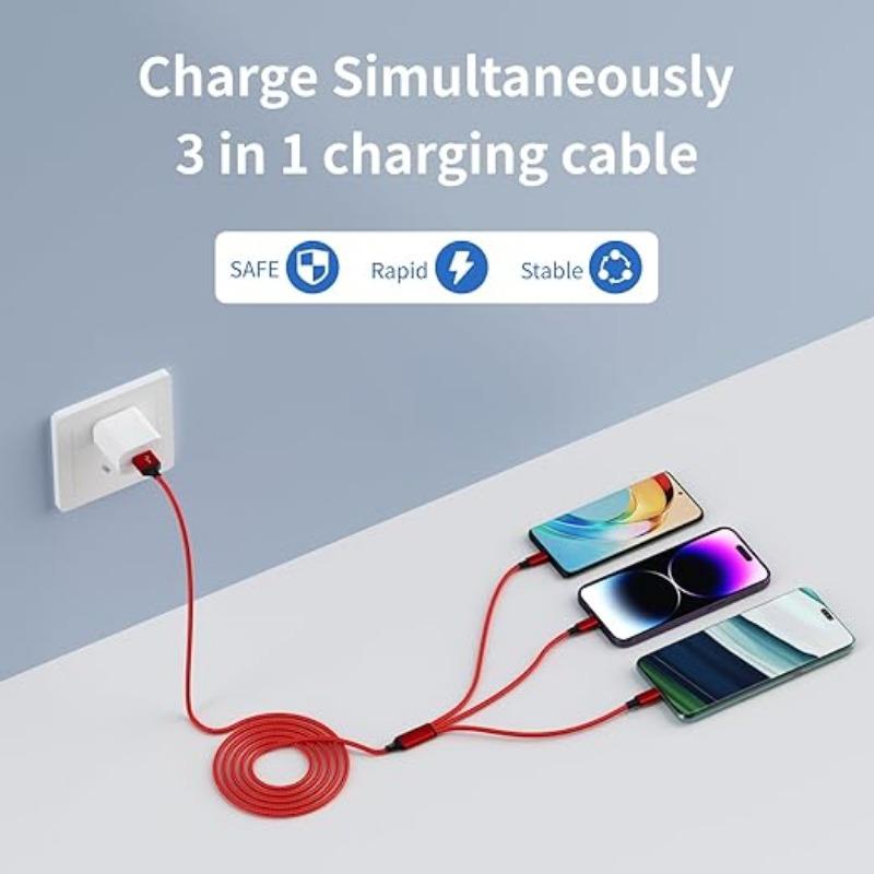 USB-кабель для быстрой зарядки универсального многофункционального кабеля 3 в 1 для сотового телефона Samsung Тип C