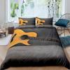 Guitar Duvet Cover Set Music Theme Bedding For Teens Microfiber Vintage Grey Guitar On Wooden Floor Quilt Cover Queen King Size