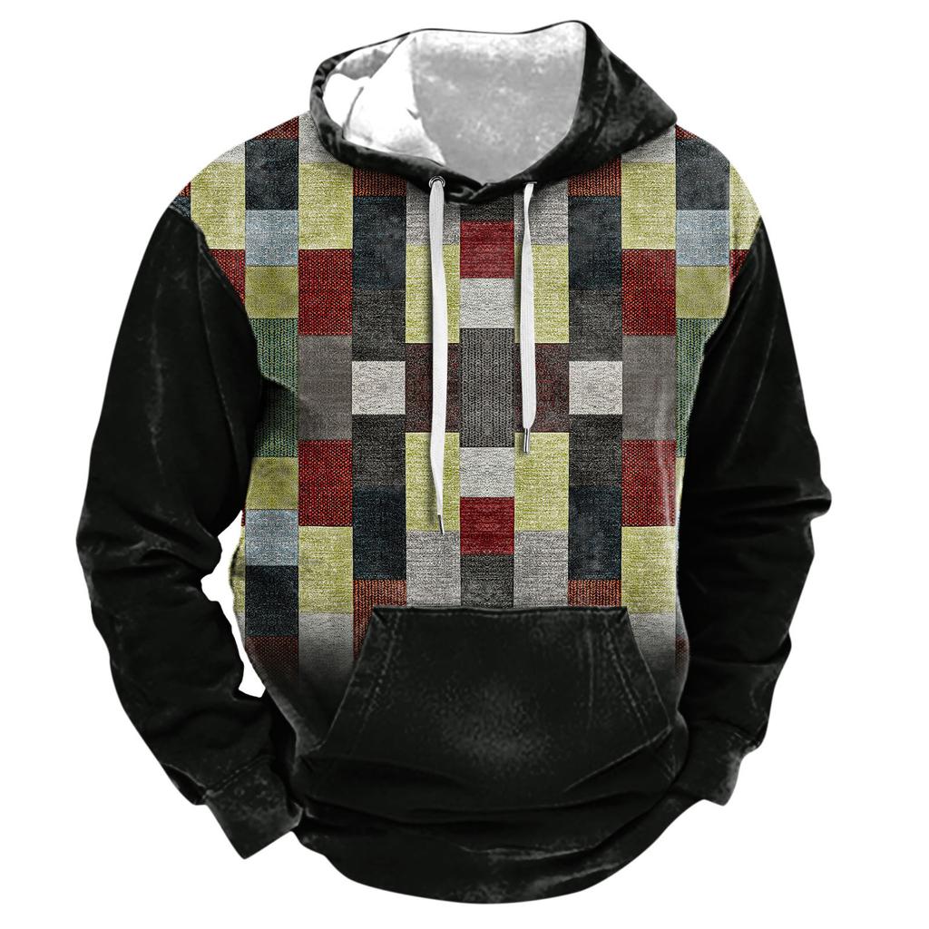 Модный свободный мужской и женский свитер с капюшоном с длинным рукавом и принтом