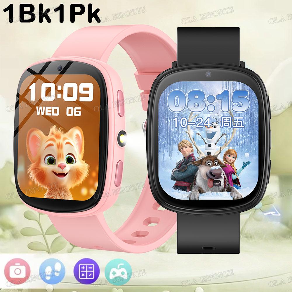 Многофункциональные HD-часы-смартфон Детский фонарик Музыка Спорт Шагомер GPS-трекер Будильник SOS Умные часы Праздничные подарки Новые