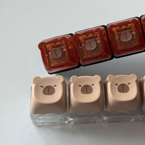 Брелок-антистресс Capybara Fidget Keyboard Stress Relief Keyboard Finger Clicker Keychain Decompression Button Sensory Toys Backpack Hanging Decor