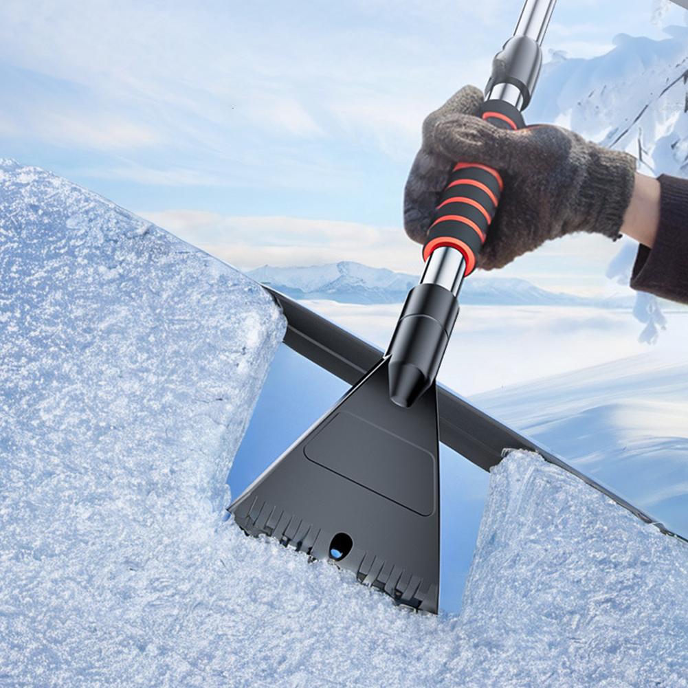 2 In 1 Extendable Ice Scraper Multifunctional Car Snow Shovel Ergonomic Handle Retractable Snow Remover Car Accessories