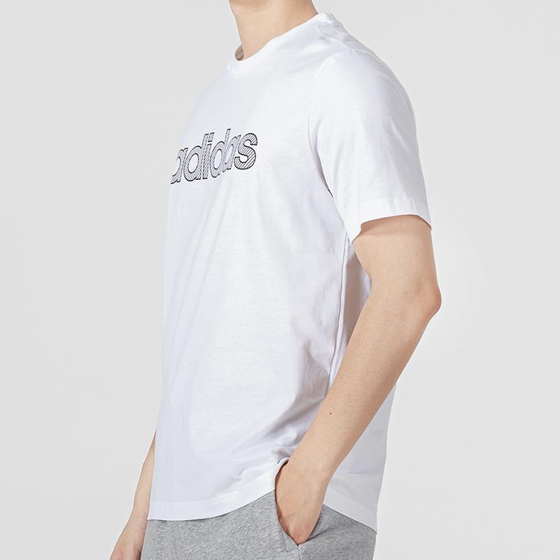 adidas Neo Casual Дышащая футболка с логотипом Мужские топы Белые HD7069