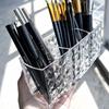 Кисти для макияжа, карандаш для бровей, стеллаж для хранения, три отделения, большая вместительная прозрачная коробка для хранения, держатель для канцелярских ручек