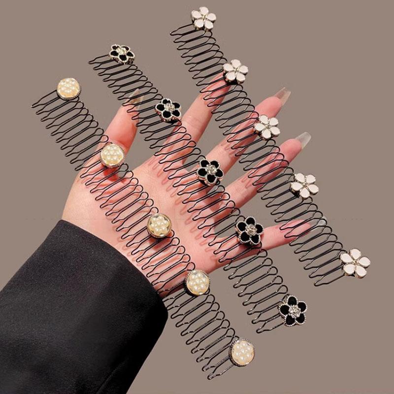 Винтажная камелия цветок жемчуг металл длинная расческа для волос для женщин фиксация непослушных волос повязка на голову инструмент заколка для волос модные аксессуары для волос