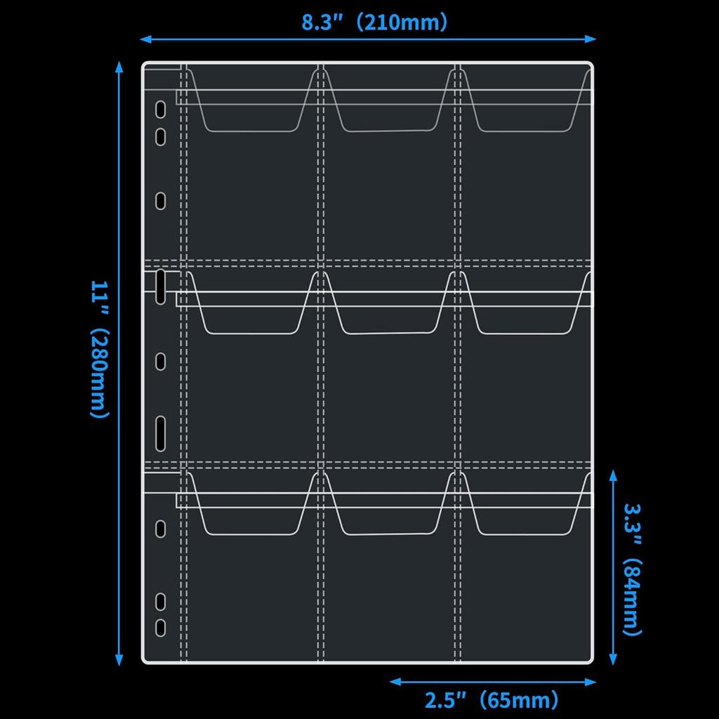 10 шт. 6/9-дырочные внутренние листы для альбома для монет, сменные листы, материал ПВХ, для защиты от пыли, отпечатков пальцев, для демонстрации коллекции