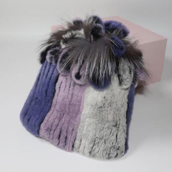 Горячая Распродажа Россия Зима Качество Натуральная Меховая Шапка Натуральная Теплая Шапка из Меха Кролика Рекс Леди Теплая Вязаная Подлинная Шапка из Меха Кролика Рекс