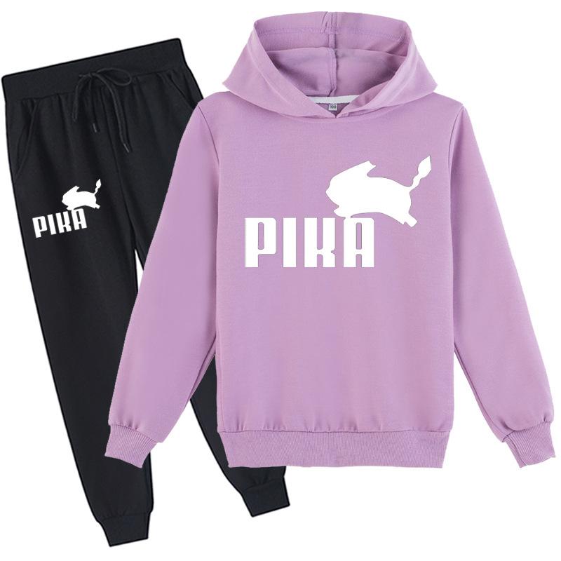 Детские осенне-зимние джемперы с рисунком Пикачу и рисунком покемонов, топы, детский свитер с капюшоном, комплект 100-170 см