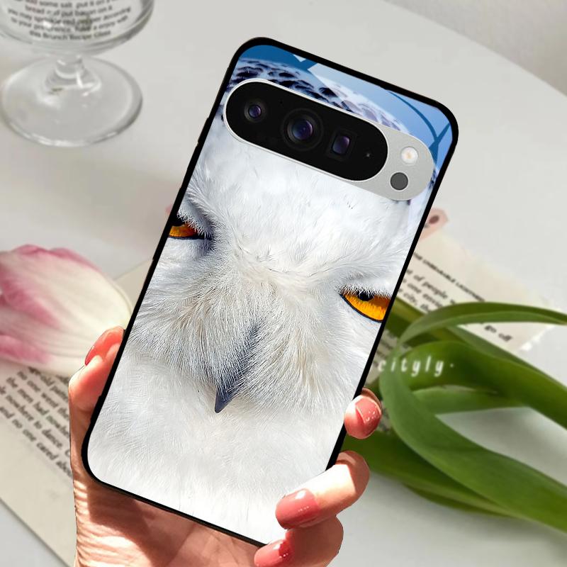Модный Стеклянный Чехол для Google Pixel 8a Чехол Pixel8 Pro Жесткий ПК Закаленное Стекло Черный Чехол для Телефона Для GOOGLE PIXEL 8 Защитные Чехлы