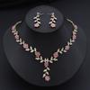 Fashion Pendants Necklace Earrings Sets for Women Flower Jewelry Set Bridal Wedding Choker Necklace Set Accessories