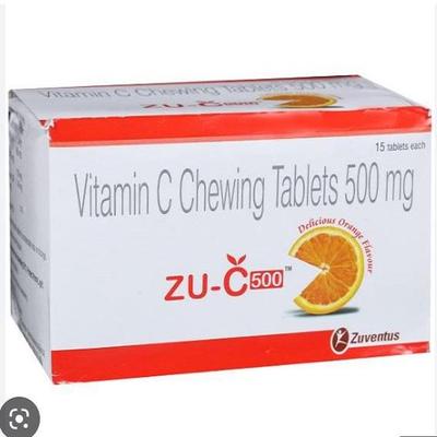 Жевательные таблетки Zu-C 500 Orange 15 жевательных таблеток