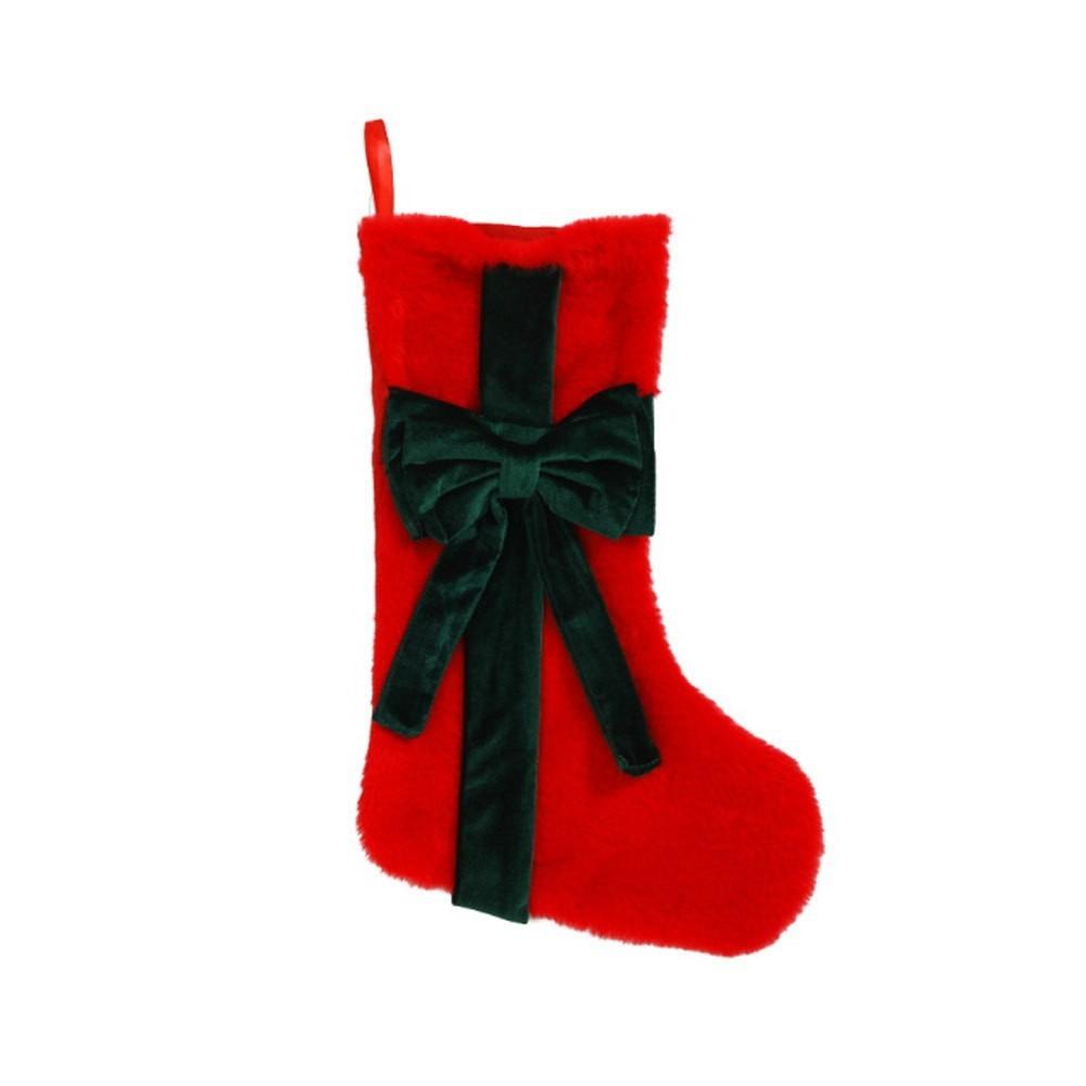 Christmas Pendant Decor With Bow Christmas Stocking Lagre Size Cartoon Christmas Present Bag 3D Xmas Tree Hanging Socks Festive