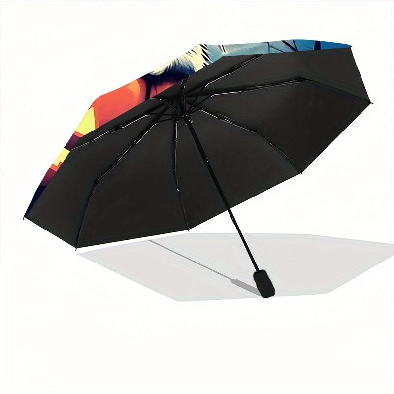 1pc Halloween Cat Auto Open/close, All-Season Portable Folding Umbrella for Women & Men, Travel, Everyday, Formal Events - Compact Luxury Parasol, Out