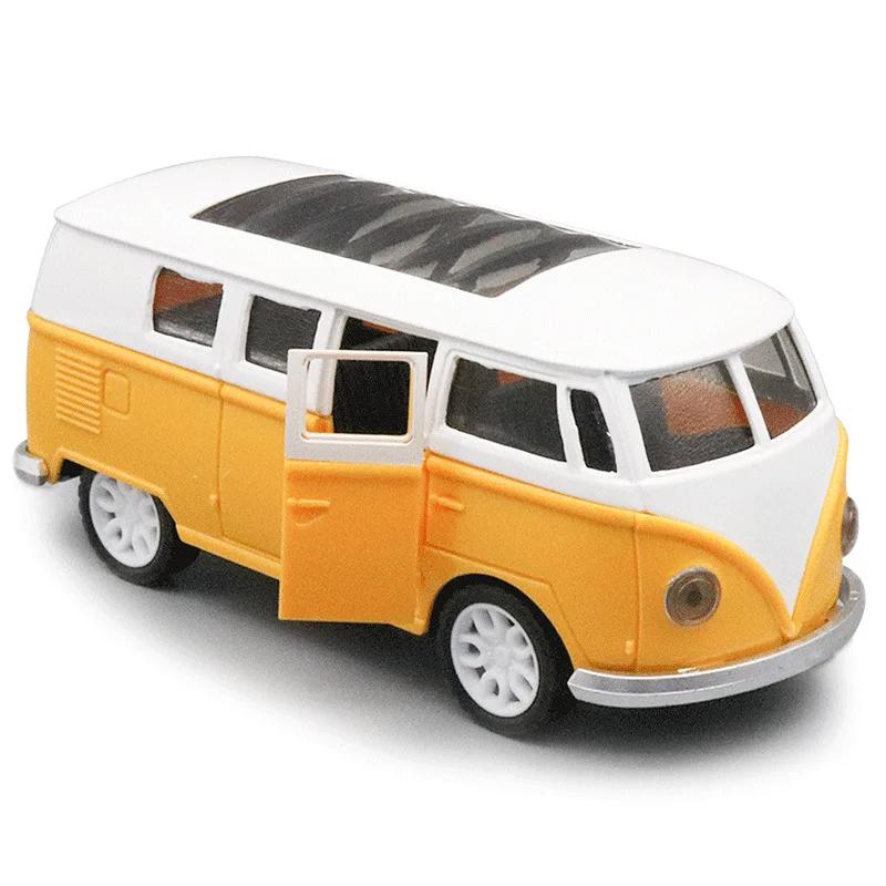 Alloy Bus Model 1:32 Scale Children's Toy Cars Collect Decor Pull Back Can Open The Door Toy Car For Boy Christmas Birthday Gift