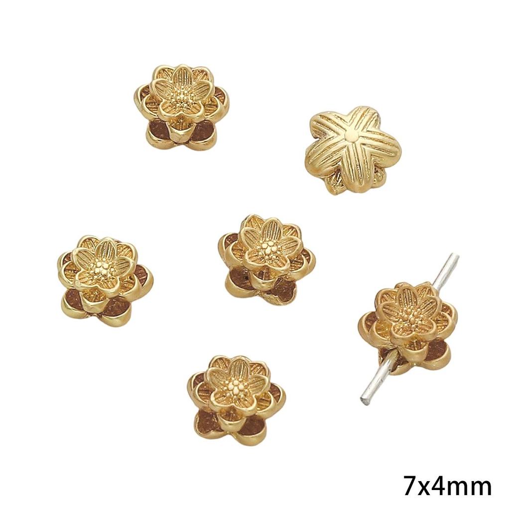 1шт 4-7 мм бусины-проставки из латуни в виде цветов для изготовления модных браслетов