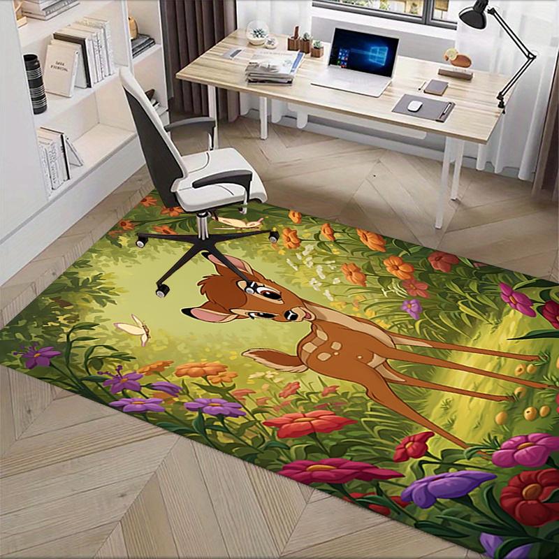 Office Rug Bambi, Forest theme 3D Printed Anti-Slip Rug-Machine Washable for Living Room
