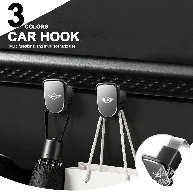 Car Seat Back Hooks For BMW MINI Cooper One JCW F54 F55 F56 F60 R50 R52 R53 R60 Multifunction Storage Hook Accessories Keychain djpxh44