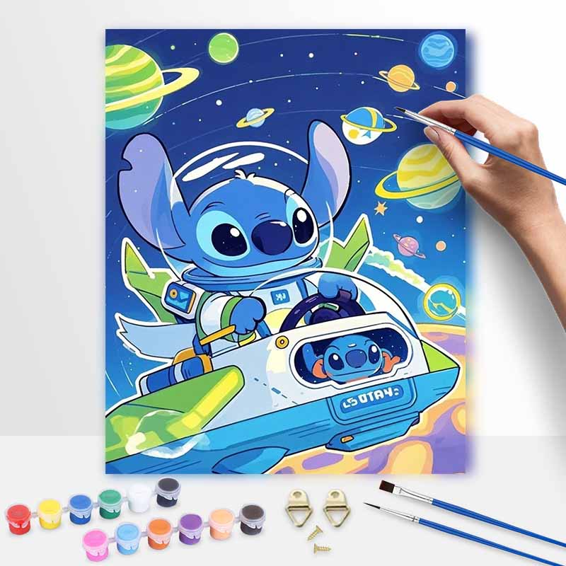 Disney Стич масляная живопись ручная работа DIY подарки тема космос астронавт домашние украшения