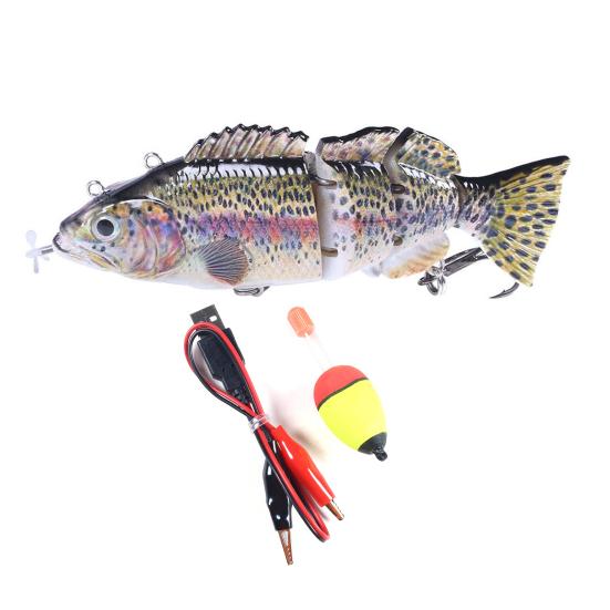 14CM/53G Electric Multi-Jointed Fishing Lure with Float USB Rechargeable LED Luminous Swimbait Robotic Artificial Bait Fishing Accessories