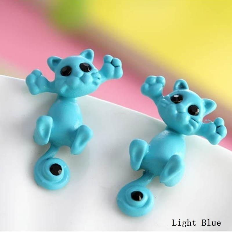 Новая мода милые красочные серьги с котами стерео разделенные серьги с животными пирсинг женские модели подарки