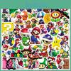 50 шт. Многоразовые клейкие наклейки Super Mario Для декора скейтборда/тележки/холодильника