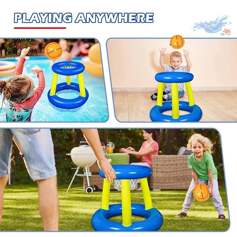 Надувная баскетбольная стойка Набор для плавания Водяные шары Набор для плавания Игрушки для стрельбы Надувные игрушки для бассейна Уличные водные игрушки