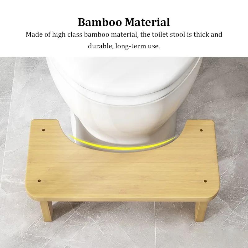 New Wood Toilet Stool Waterproof Non Slide Poop Seat Holder Washroom Restroom Stand Old People Squat Bench