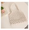 Городской Минималистичный Стиль Плетеная Сумка Оптом Хлопковая Веревка Женская Сумка Среднего Размера Доступна в Разных Цветах Персонажи)