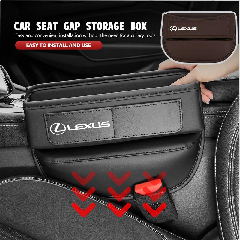 GEFF2 For Lexus Car Seat Gap Slit Organizer Leather Seat Crevice Storage Box Accessories