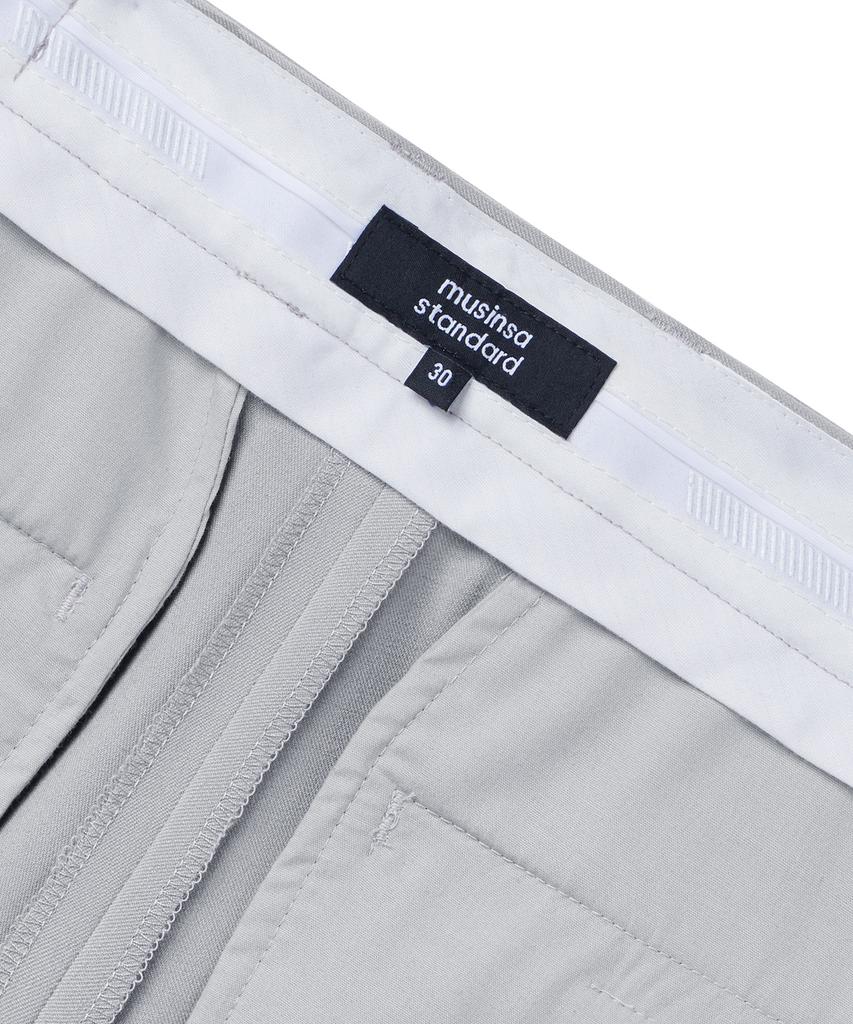 MUSINSA STANDARD Straight Hidden Banding Slacks [Light Gray]