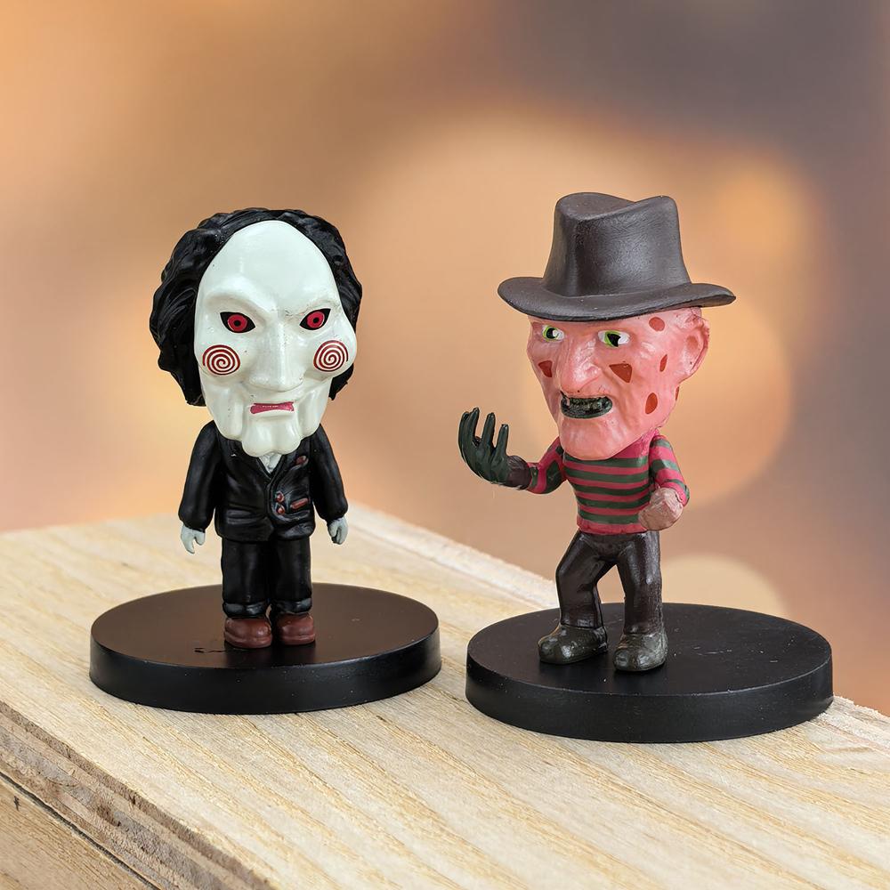 10pcs Anime Film Series Chucky Freddy Joker Jason Action Figure Toys Model Halloween Doll Gift