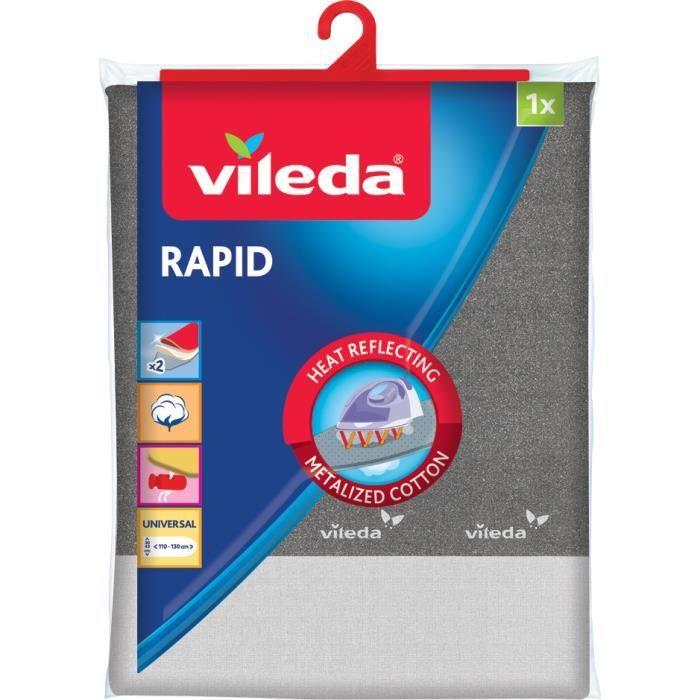 Vileda Rapid, Housse de planche à repasser, Coton, Gris, 1300 x 450 mm, 225 mm, 55 mm