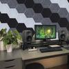 Звукопоглощающие шестиугольные панели AGPTEK, 30x26x0.9см, упаковка 12 штук, полностью самоклеящиеся, звукоизоляционные панели высокой плотности, самоклеящаяся звукоизоляционная панель