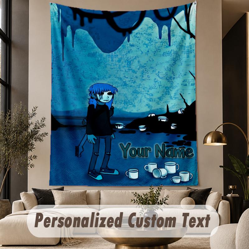 Custom Text Printed Tapestry Sally Face Pattern Large Wall Hanging Indoor Room Decor