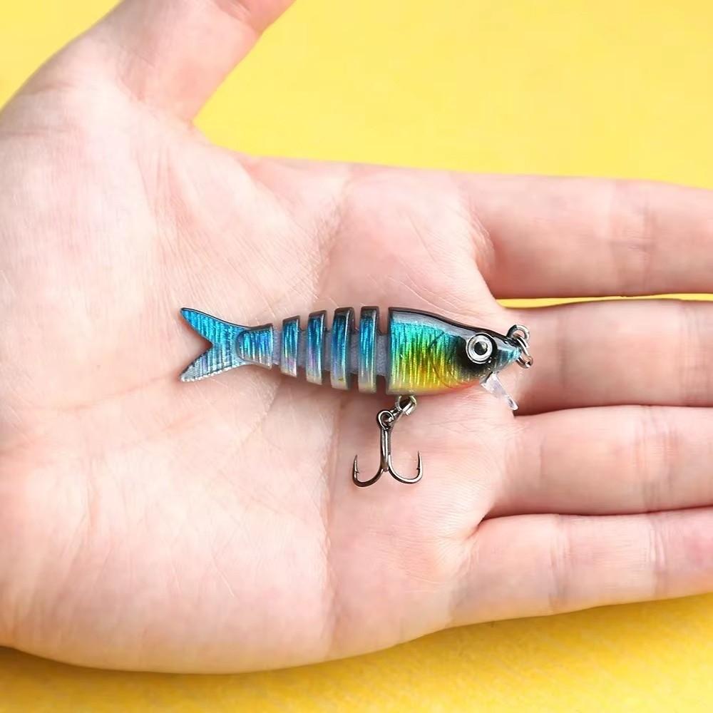 6-section Tongue Plate Micro Bait 5.5cm Length 3D Simulation Baits Hard Bait Freshwater Fishing