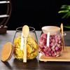 Transparent Glass Tea Jar with Lid Spoon Sealed Food Storage Containers Glass Jar Grains and Sugars Tea Can Sealed Storage Jars