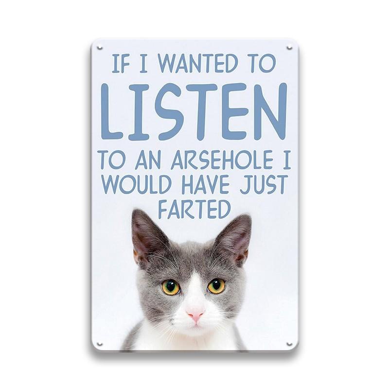 Funny Animal Slogan Metal Plaque Sign Vintage Tin Poster Humor Words Personalized Wall Decoration Farm House Decor Accessories