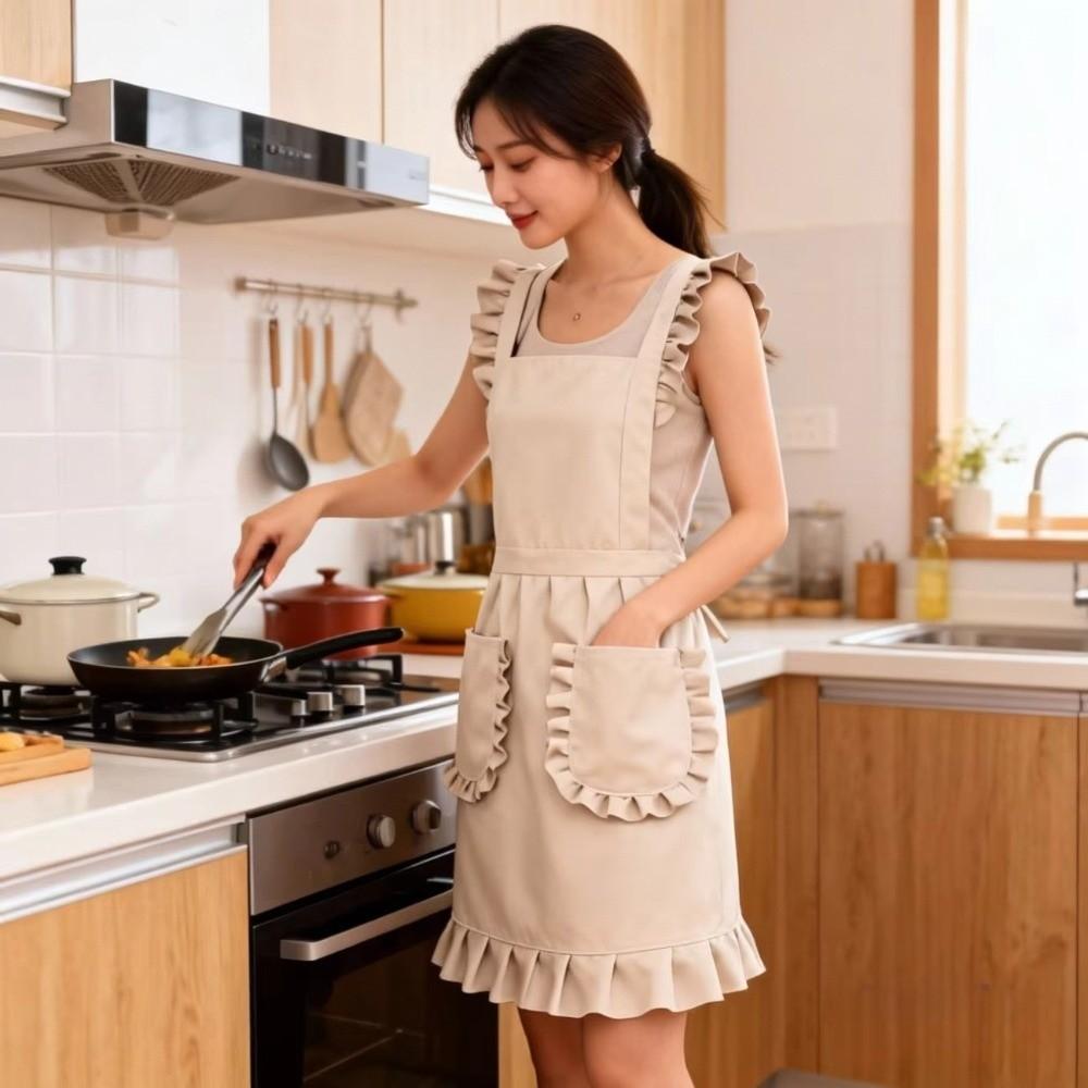 Cute Korean Style Apron Simple Waiter Sleeveless Apron Nail Shop Apron Kitchen