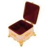European Style Vintage Metal Jewelry Box Square Decorative Trinket Jewelry Storage Box for Earrings Necklaces White