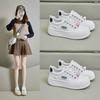 Кроссовки на платформе для женщин, модные прогулочные туфли на шнуровке, теннисная обувь, повседневные удобные модельные кроссовки, женские легкие спортивные туфли на плоской подошве из искусственной кожи