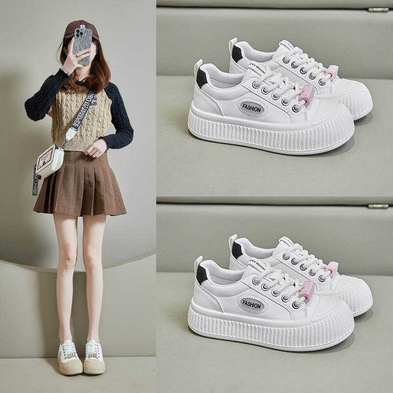 Кроссовки на платформе для женщин, модные прогулочные туфли на шнуровке, теннисная обувь, повседневные удобные модельные кроссовки, женские легкие спортивные туфли на плоской подошве из искусственной кожи