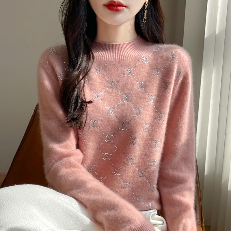 Женский кашемировый свитер Qinghe Cashmere 30% кашемир 70% шерсть Осень и Зима Пуловер Теплый и Модный