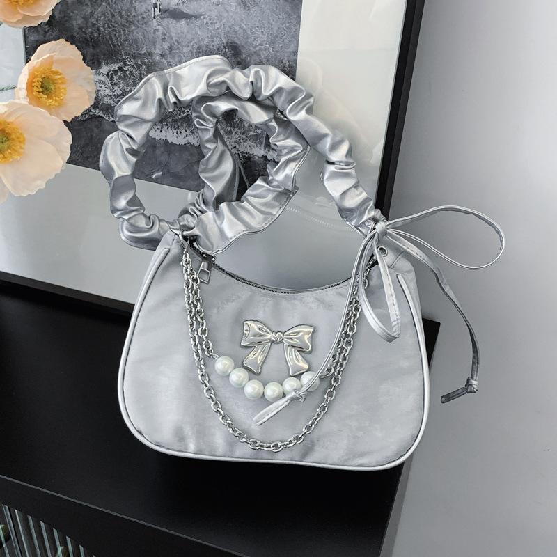 Модная универсальная высококачественная легкая роскошная сумка-мессенджер Cloud Underarm Bag Summer Niche Design с цепочкой и бусинами