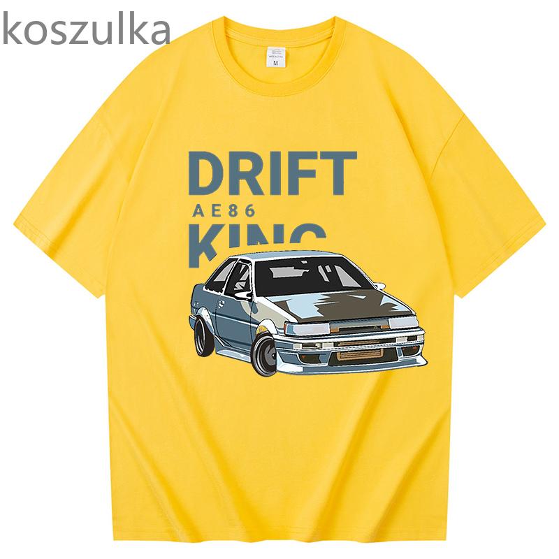 Unisex Men Women Drift AE86 Intial D T Shirts O-Neck 100% Cotton 2022 Summer Printed Unisex Harajuku Game Custom Unisex Short Sleeve