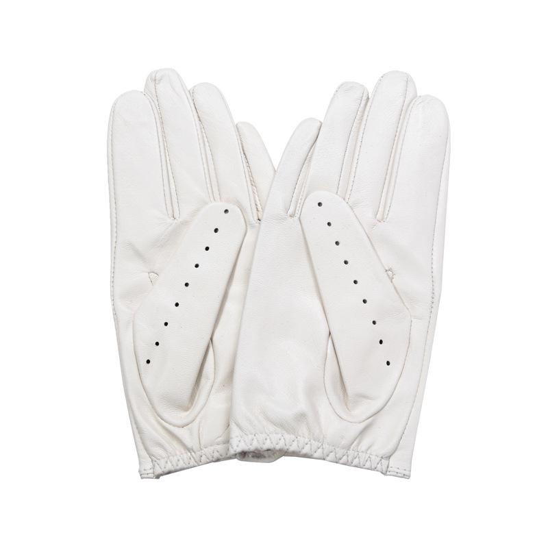 Women's Full-Finger Perforated Leather Motorcycle Gloves AM013
