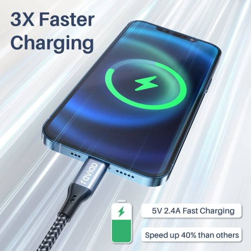 iPhone Charging Cable Lightning Cable 3M Set of 2 [MFi Certified] Lightning Cable RAVIAD iPhone Charging Cable Fast Charging iPhone Charging Cord iPho