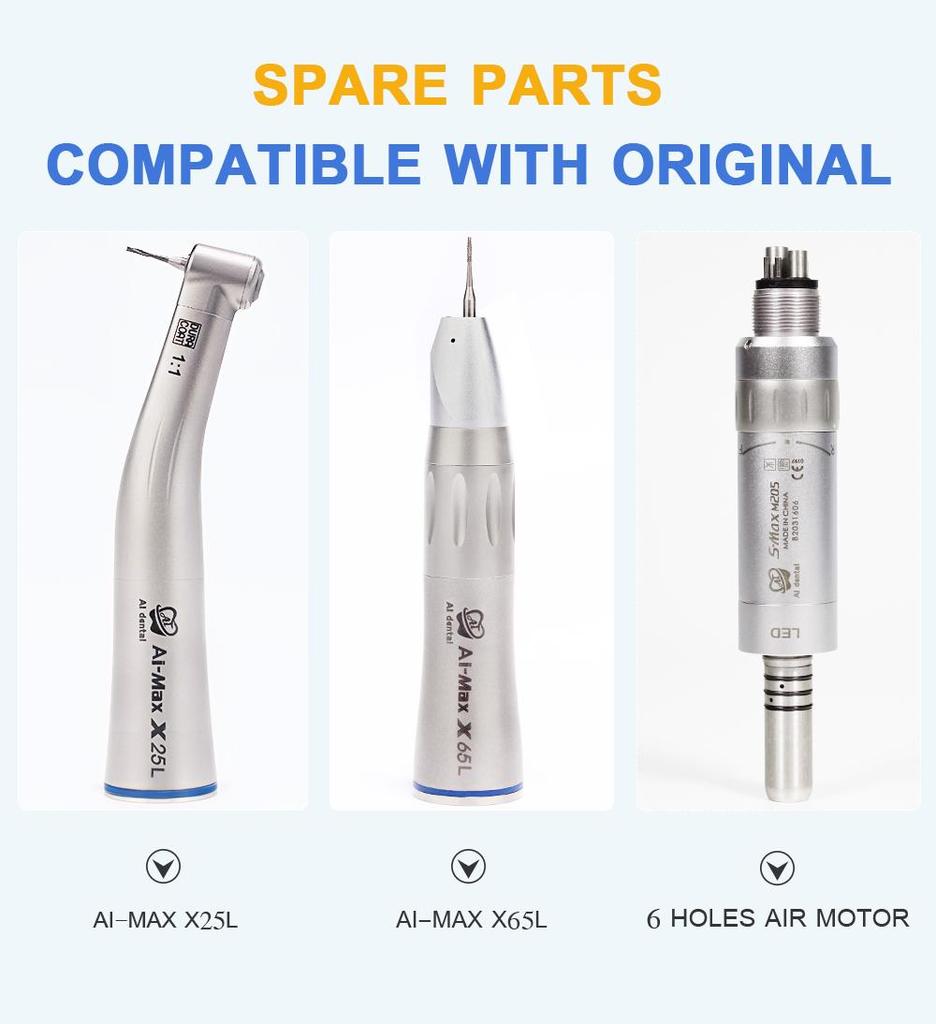 Набор стоматологических наконечников AI-M205LS 1:1 низкоскоростной наконечник X65L и низкоскоростной внутренний распылитель воды X25L с оптоволоконным кабелем