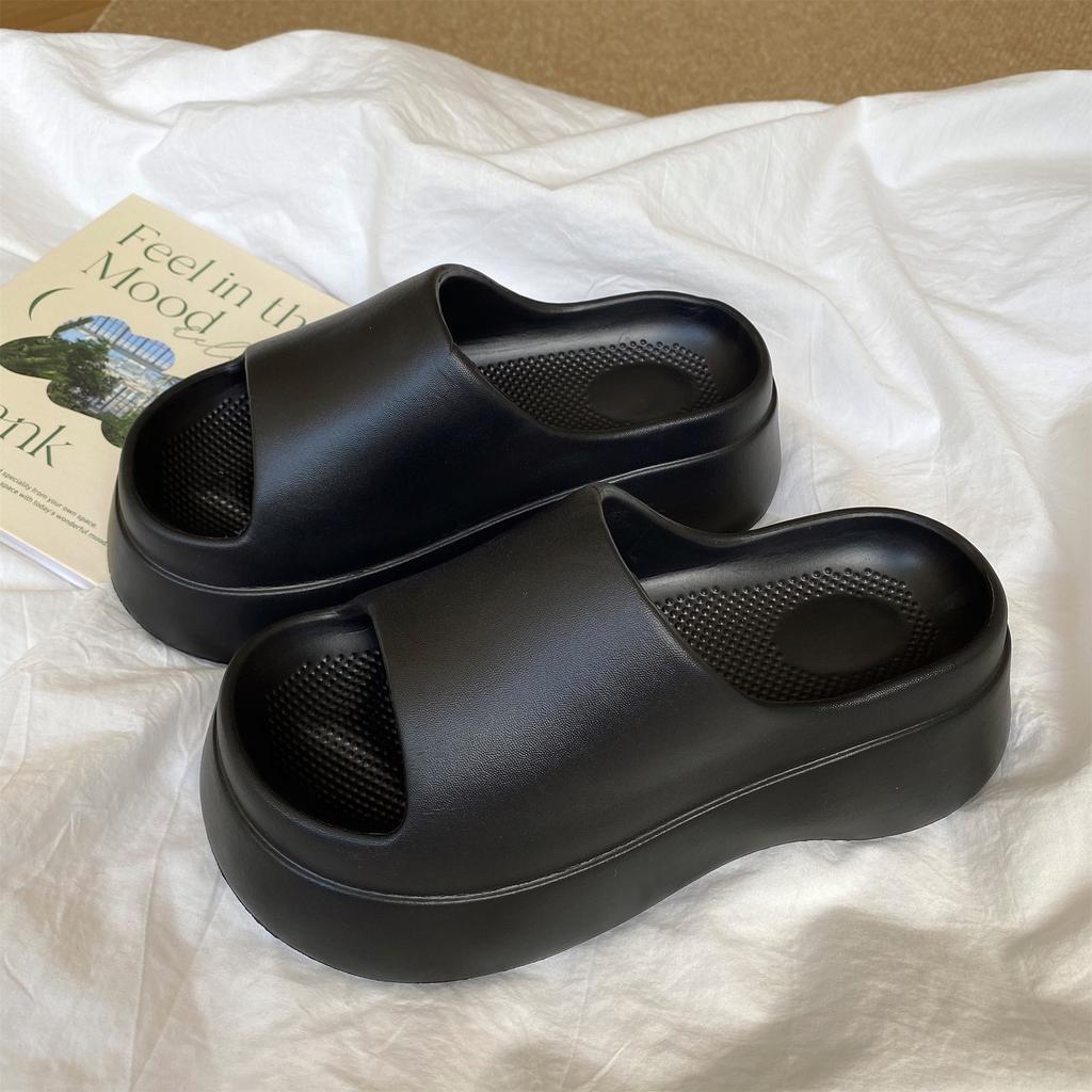 Уникальные женские тапочки на толстой платформе, новые удобные минималистичные пляжные тапочки из ЭВА, нескользящие женские сандалии для улицы и дома