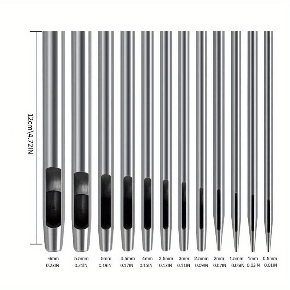 Штамповка кожи, круглый пробивной материал, пробивание отверстий, ручные инструменты для перфорации изделий из кожи своими руками, 0,5-6 мм, 12 комплектов
